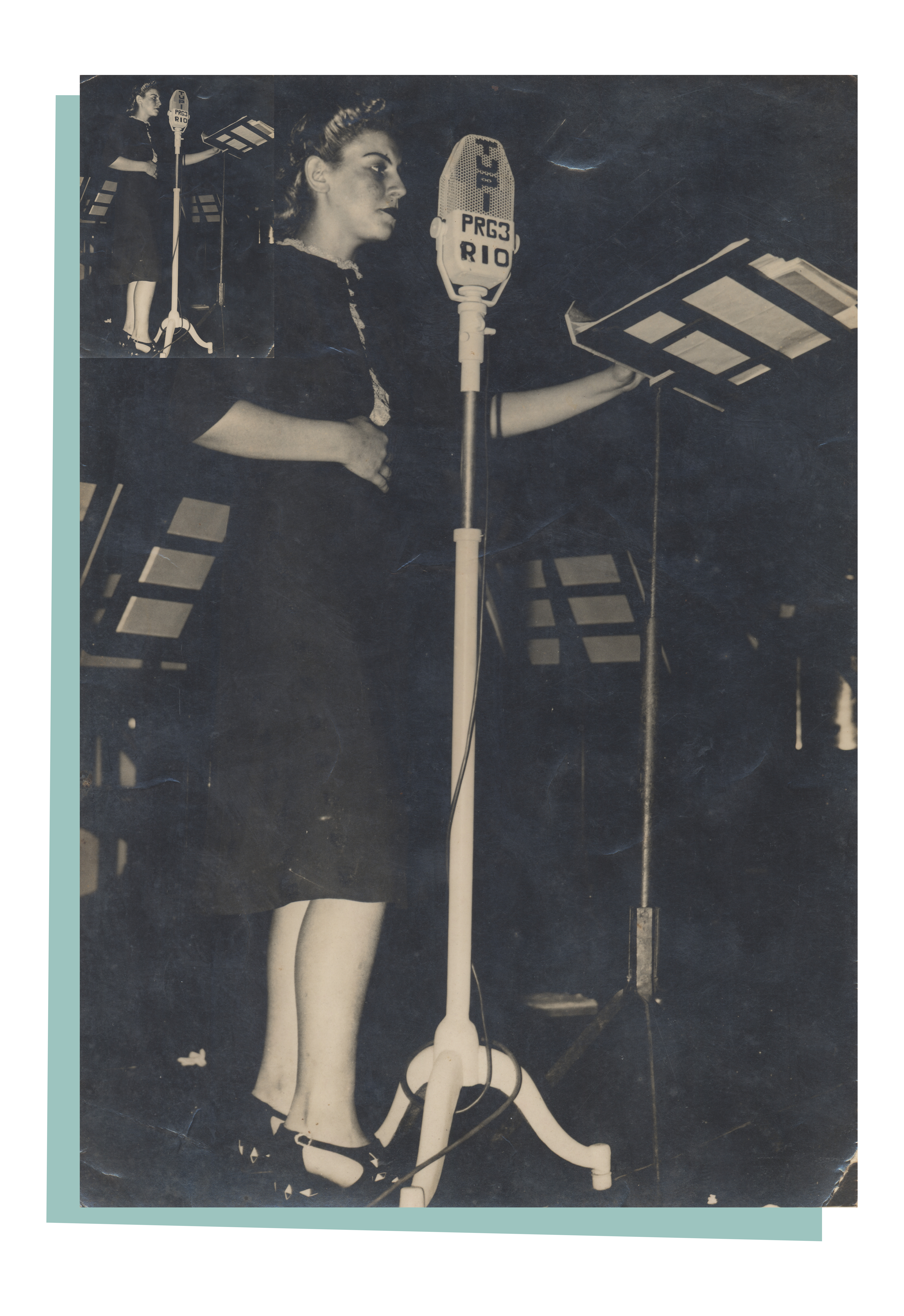 Stella Maris ao microfone da Rádio Tupi, 1938 - 
                                Fotógrafo não identificado - 
                                Coleção Dorival Caymmi - 
                                Acervo FMIS/RJ
